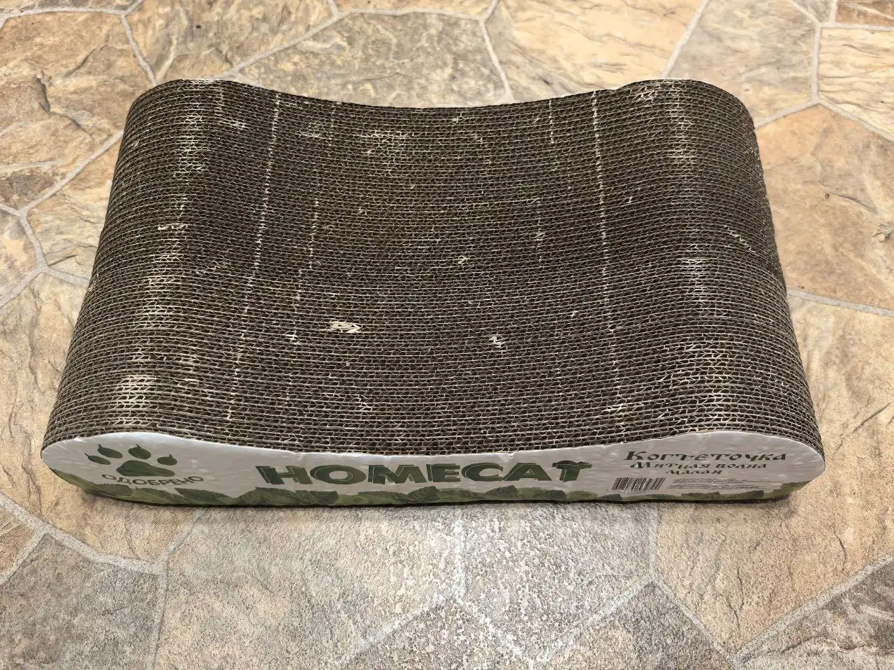 Картонная когтеточка для кошек Homecat (мятная волна)