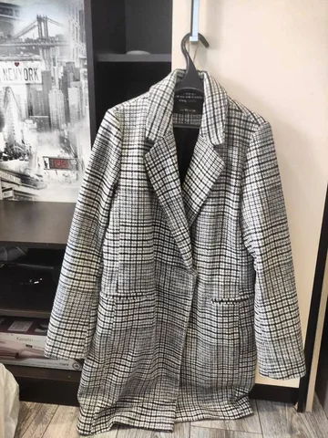 Пальто в клетку женское размер XS/S - Трикотаж в Королев