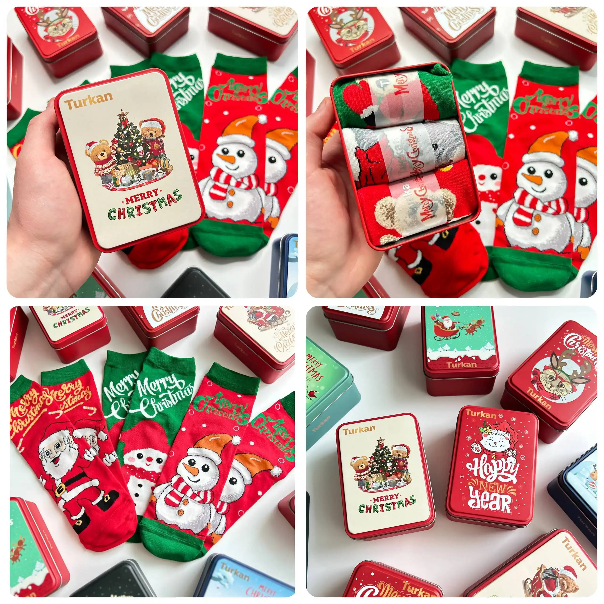 Новогодние носки в подарочных коробочках