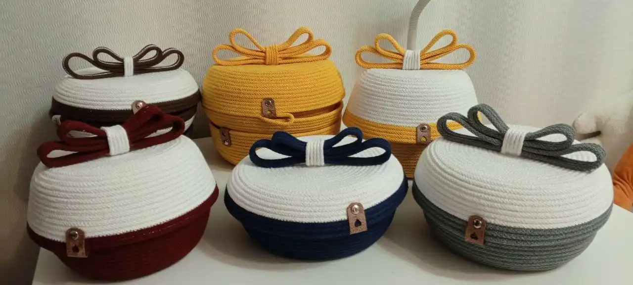 Продажа корзин из шнура ручной работы