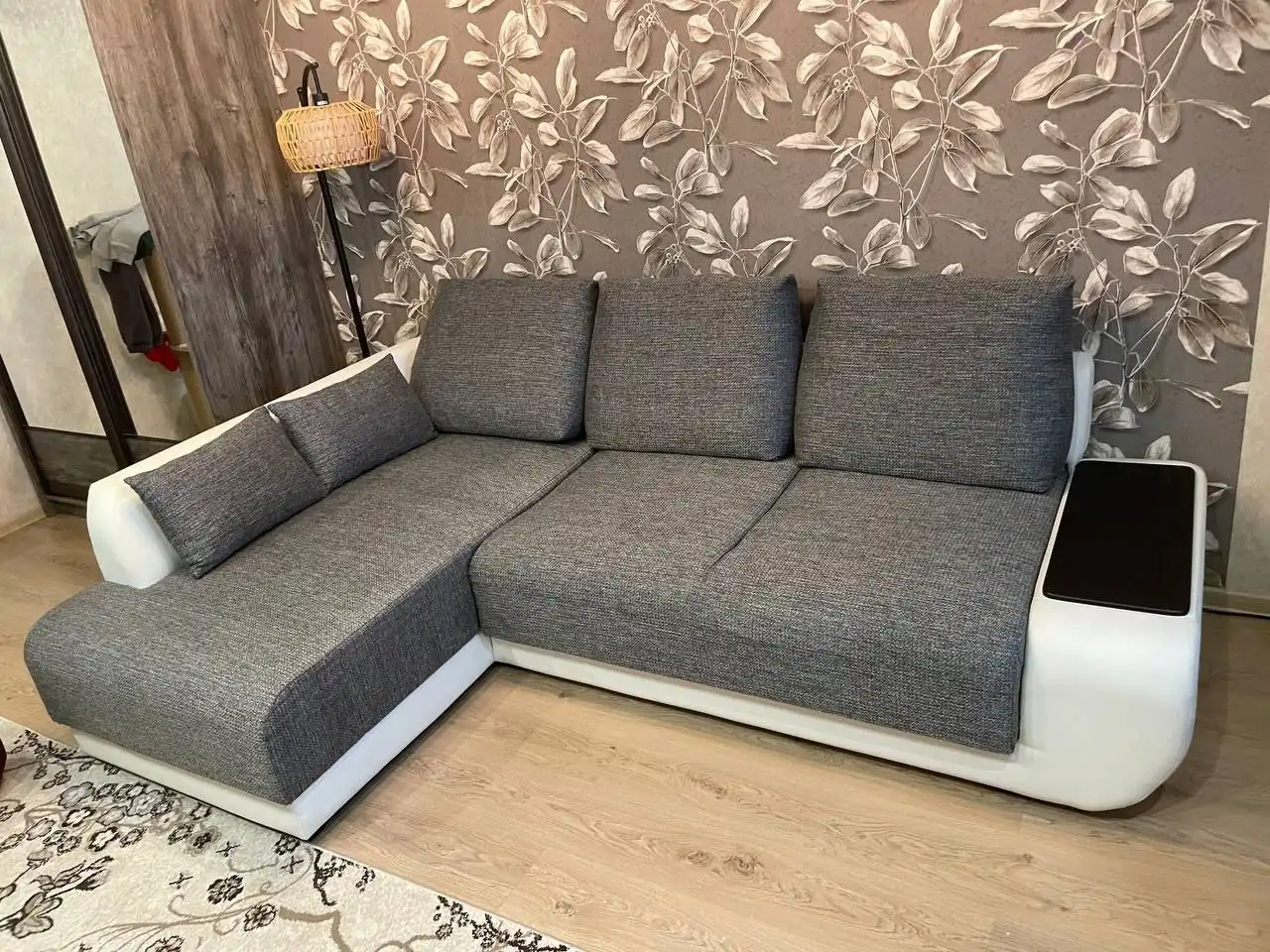 Диван ткань рогожка с элементами экокожи - Мебель (Для дома и дачи) в Дзержинск