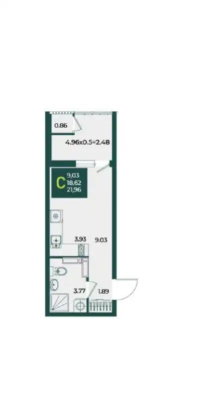 Студия в ЖК ОБРАЗЦОВО с ремонтом от застройщика