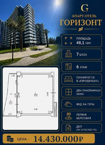 Апарт-Отель Горизонт, Адлер - Продажа квартир в Адлер
