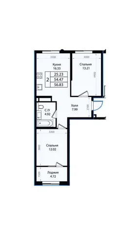 Аренда 2-комнатной квартиры 59.2 м² в ЖК Патрики (Краснодар?) - частное объявление в Краснодар