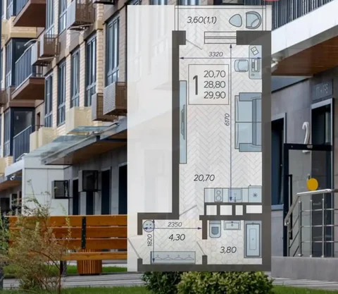 Недвижимость в Краснодаре: 1-комнатная квартира 9 этаж черновая отделка - Земля в Краснодар