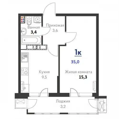 1-комнатная квартира 35 м² в ЖК Стрижи, Краснодар - Квартиры (Недвижимость) в Краснодар