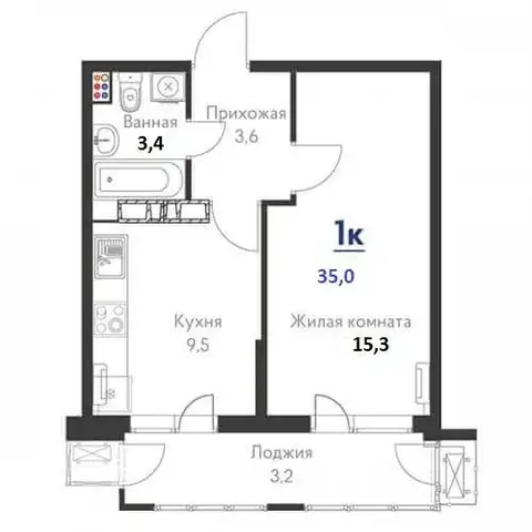 1-комнатная квартира 35 м² в ЖК Стрижи, Краснодар - Недвижимость в Краснодар