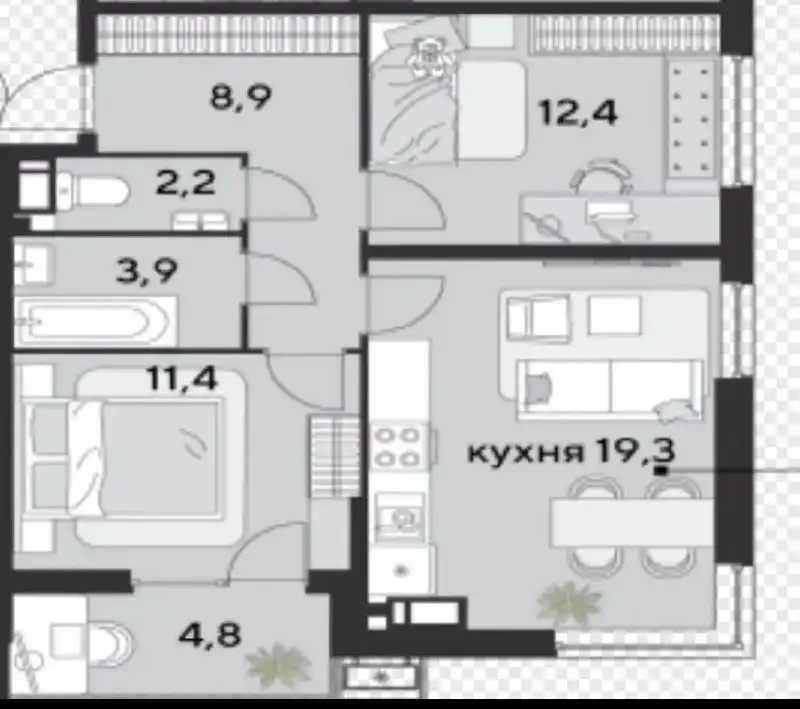 ЖК Парк Победы 2, ул. Героя Дангириева 4к1, 62.9 м² - Квартиры (Недвижимость) в Краснодар