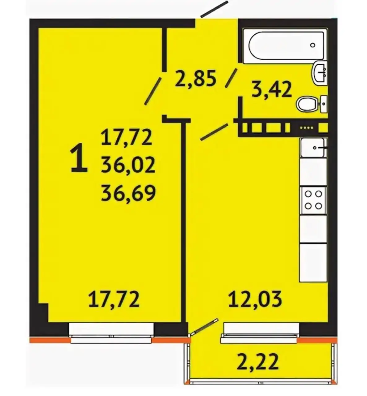 Квартира в ЖК Краски, 3/5 этаж - Квартиры (Недвижимость) в Краснодар