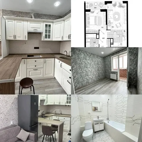 Квартира в ЖК Самолет 2, Евро-2, 37м, 9/16 - Комната в Краснодар