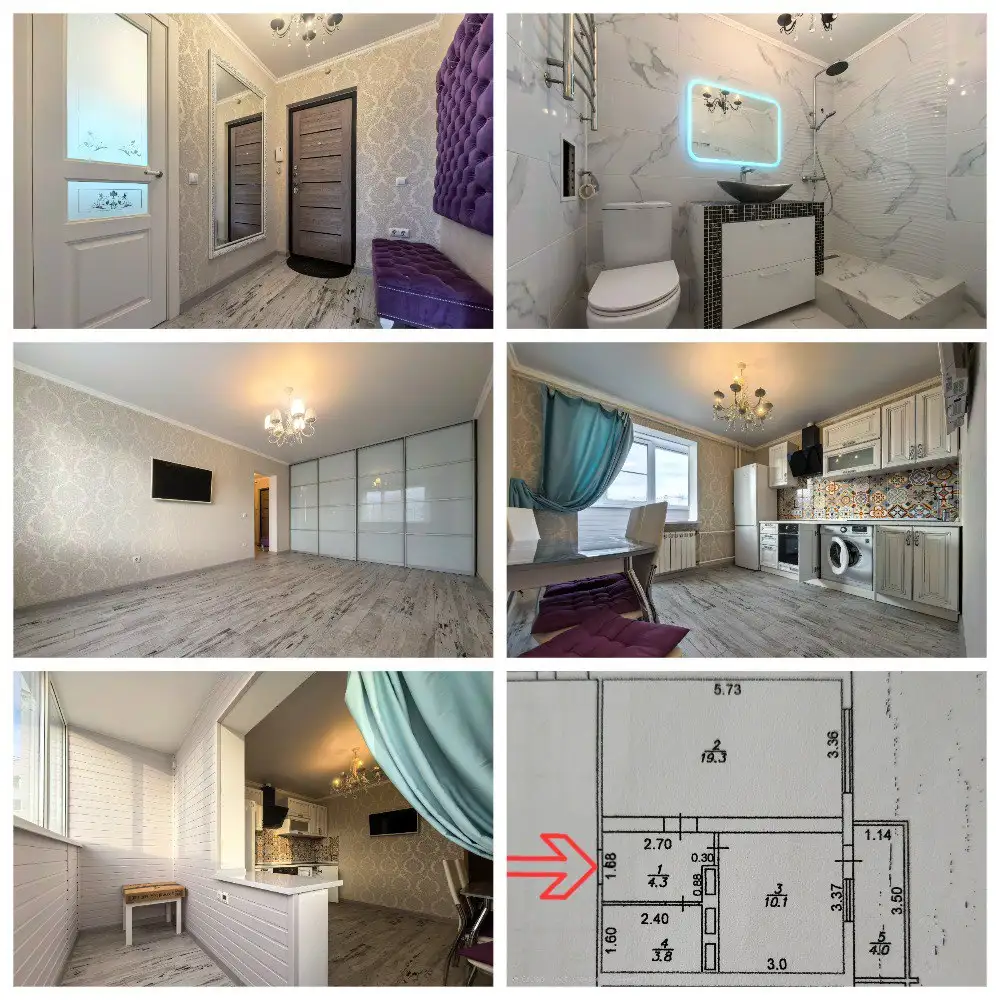 Продажа 1-комнатной квартиры 41.5м² с евроремонтом в ЖК Московский - Квартиры (Недвижимость) в Краснодар