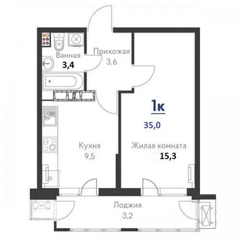1-комнатная квартира в ЖК Стрижи, Краснодар - Коммерческая в Краснодар