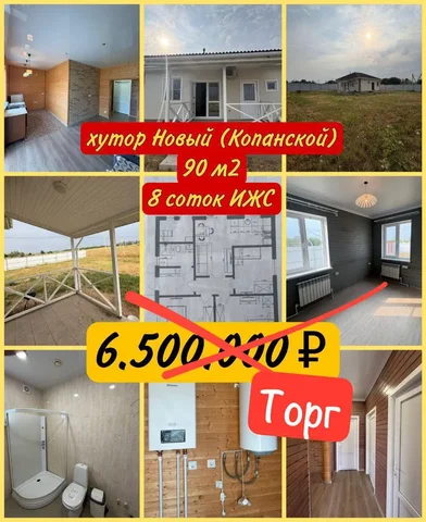 Продам дом в хуторе Новый Копанской - Дома, коттеджи в Краснодар