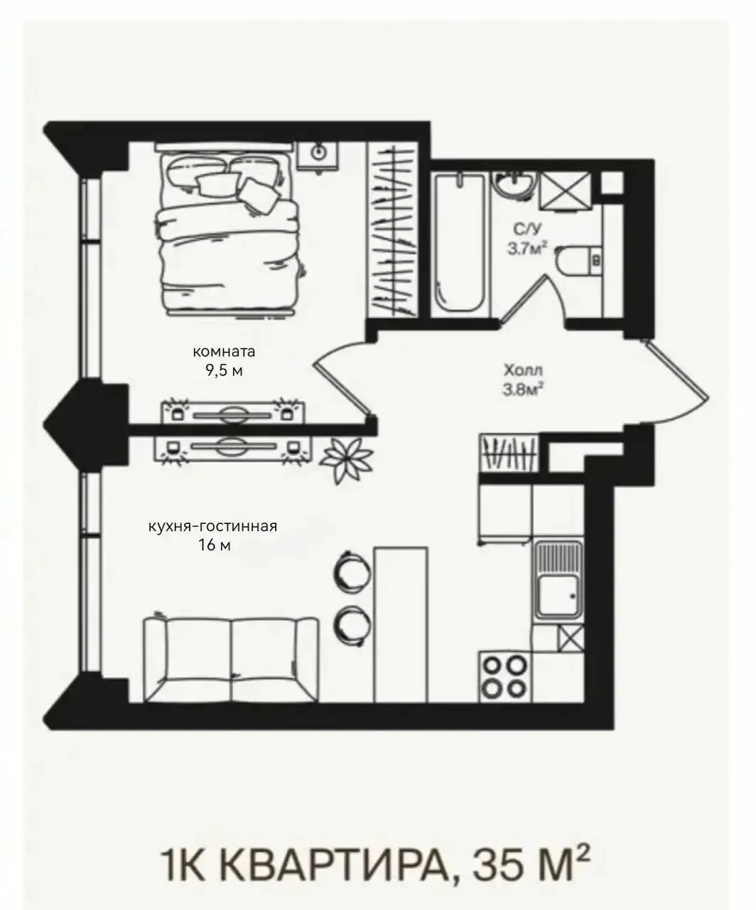 Продажа квартиры в ЖК Ракурс 36 м² - Квартиры (Недвижимость) в Краснодар