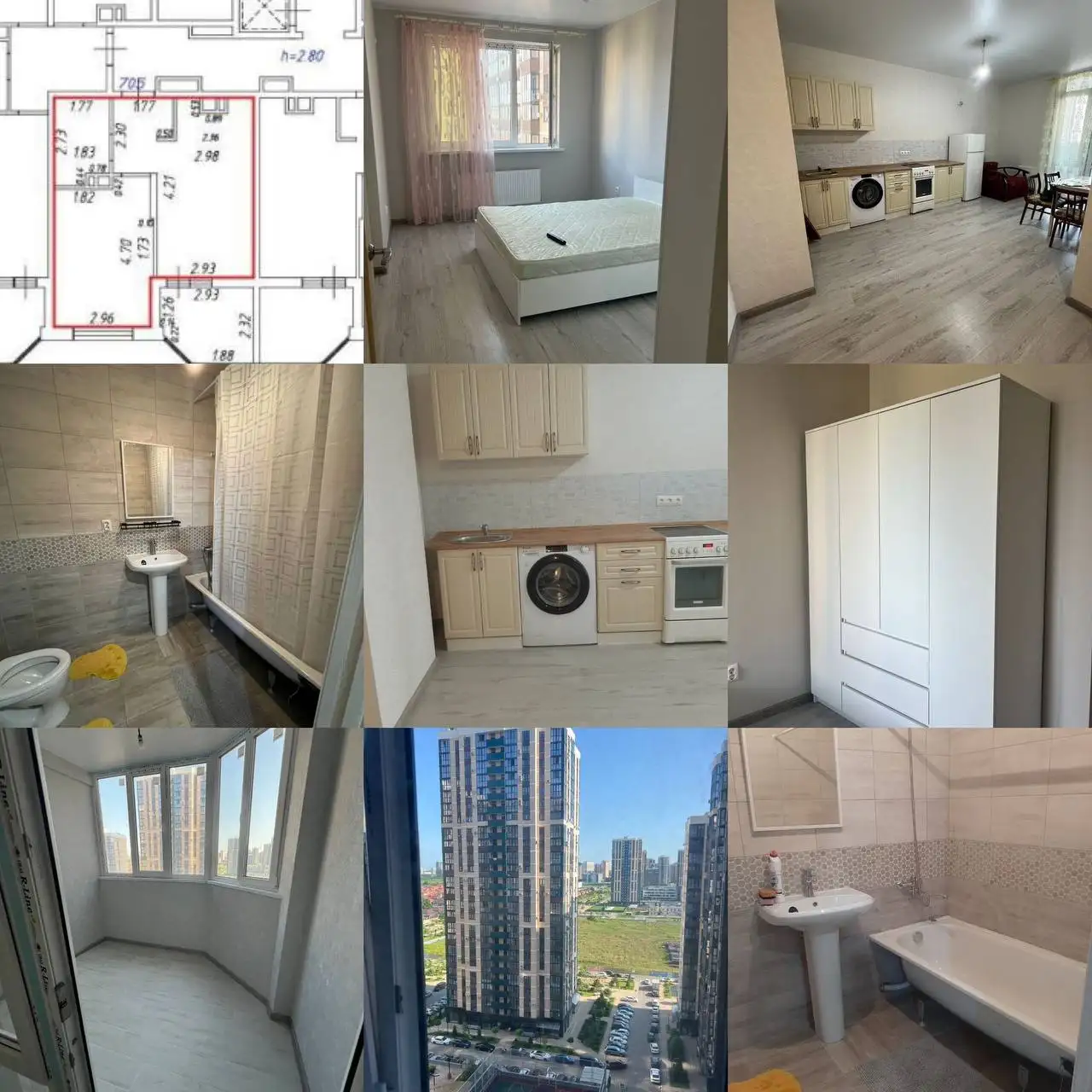 ЖК ЛЮБИМОВО 5, 41 м², 14 этаж, с ремонтом и техникой - Квартиры (Недвижимость) в Краснодар