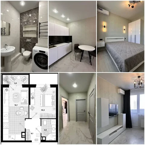 ЖК Парк Победы, ул. Пешкова 14к3, Евро-2, 37м², 7 этаж - Дом в Краснодар