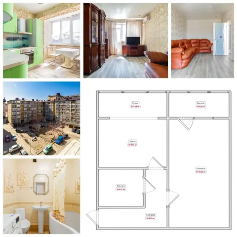 Квартира 38.6м2 на ул. Сергея Есенина 98 в Краснодаре - Новостройки в Краснодар