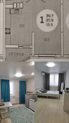 ЖК Атлант, 1-комнатная квартира 40м² на 17 этаже - Парковочные места в Краснодар