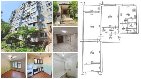 3-комнатная квартира 60.7+7 кв.м с двумя лоджиями, ФМР - Парковочные места в Краснодар