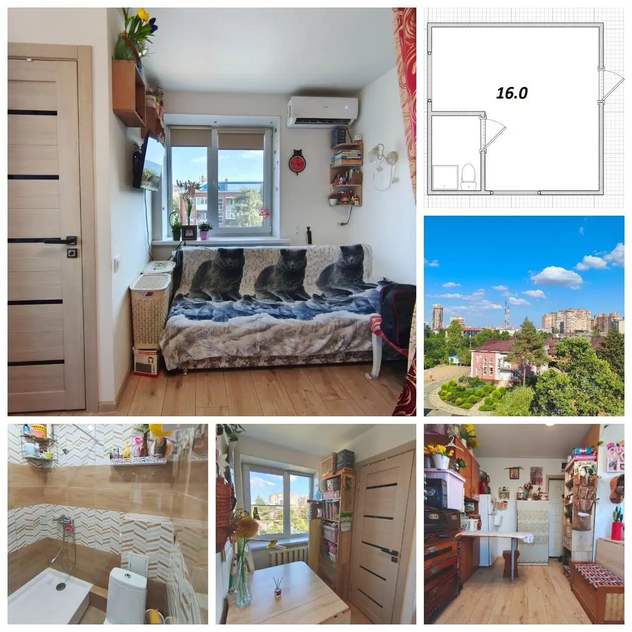 Студия 16 кв.м на ул. Тургенева, Фестивальный - Квартиры (Недвижимость) в Краснодар