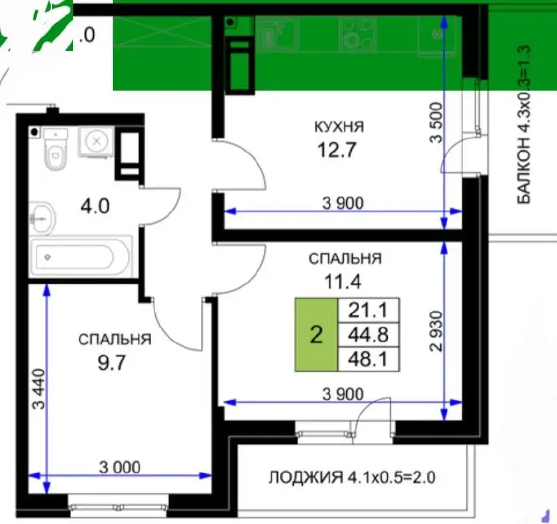 Продажа 2-комнатной квартиры в ЖК Ракурс, Краснодар - Квартиры (Недвижимость) в Краснодар