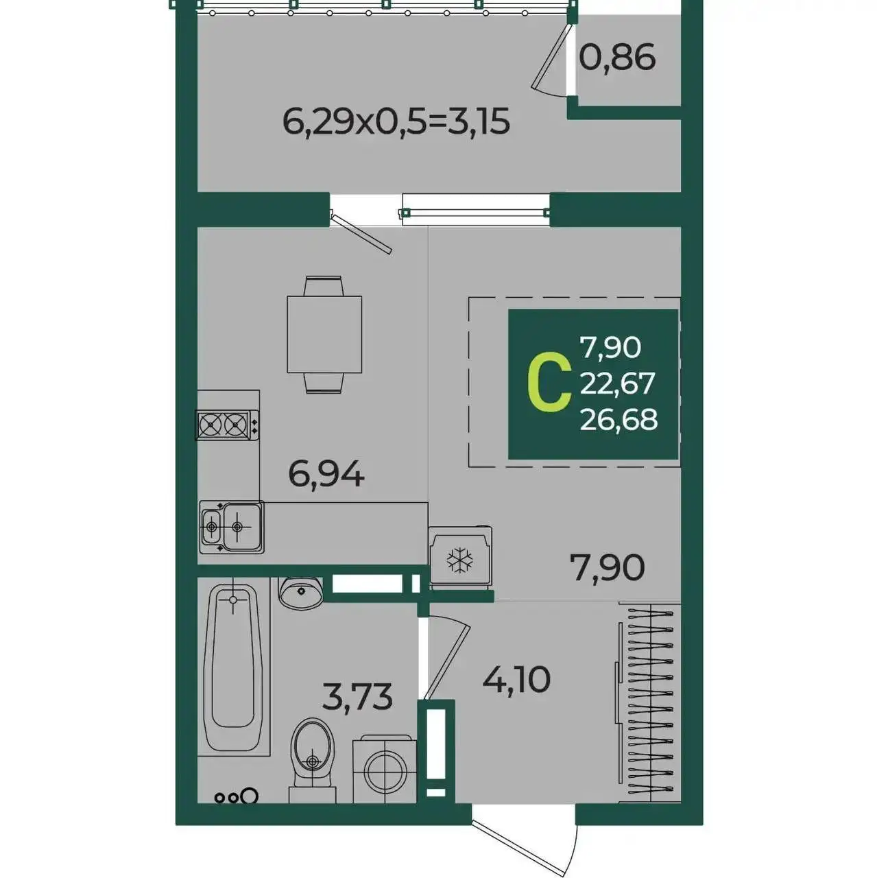 Студия в ЖК Образцово, Краснодар - Недвижимость в Краснодар