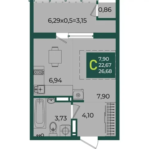 Студия в ЖК Образцово, Краснодар - Ипотека в Краснодар