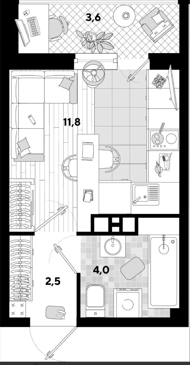 ЖК САМОЛЁТ 3, студия 22м², 8/16 этаж - Квартиры (Недвижимость) в Краснодар
