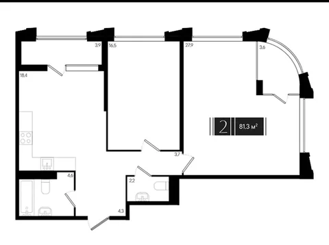 ЖК Эрмитаж, евро-3, 81,3 м², 18 этаж - Недвижимость в Краснодар