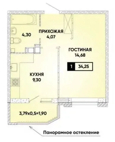 1-комнатная квартира в ЖК Достояние - Недвижимость в Краснодар