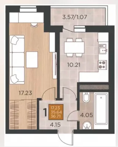 ЖК Россинский Парк 1-к квартира 37 м² - Недвижимость в Краснодар