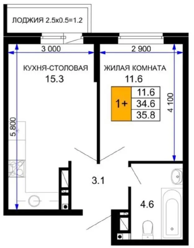 1-к квартира в ЖК Дыхание - Квартиры (Недвижимость) в Краснодар