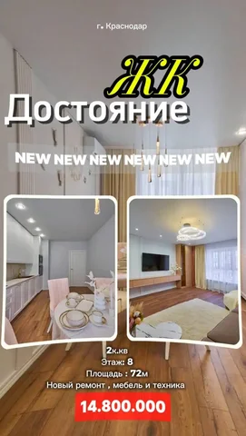 ЖК Достояние 2-к квартира - Земельные участки под коммерческую застройку в Краснодар