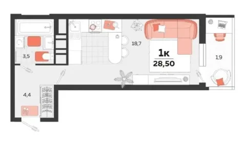 Студия 28 кв.м. в ЖК Абрикосово - Недвижимость в Краснодар