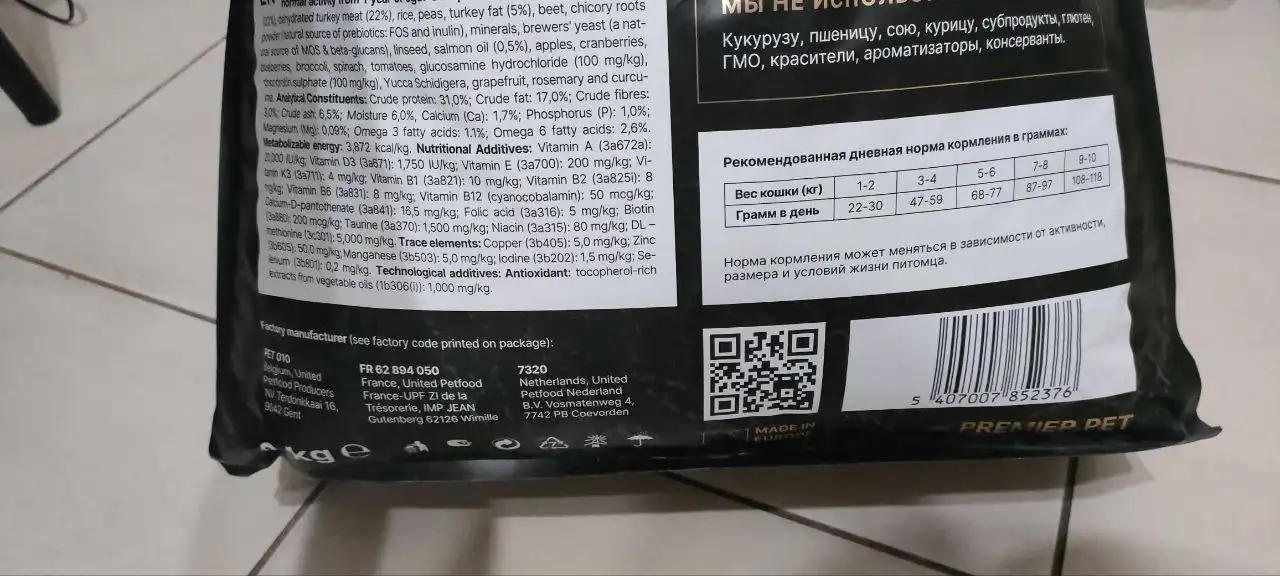 Продажа корма для взрослых кошек