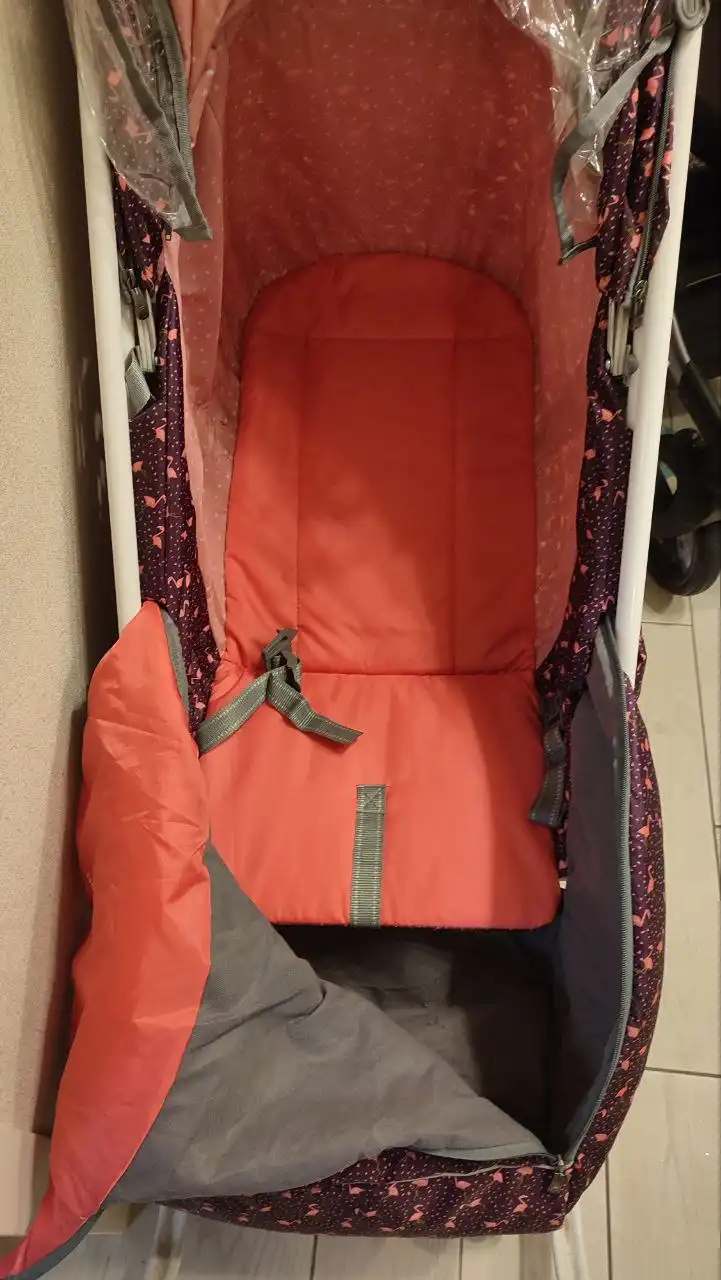 Санки-коляска "Наши детки 3-1к" с принтом фламинго