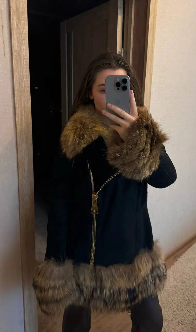 Женская дублёнка натуральный мех размер 44-46 - Верхняя одежда (Одежда) в Люберцы