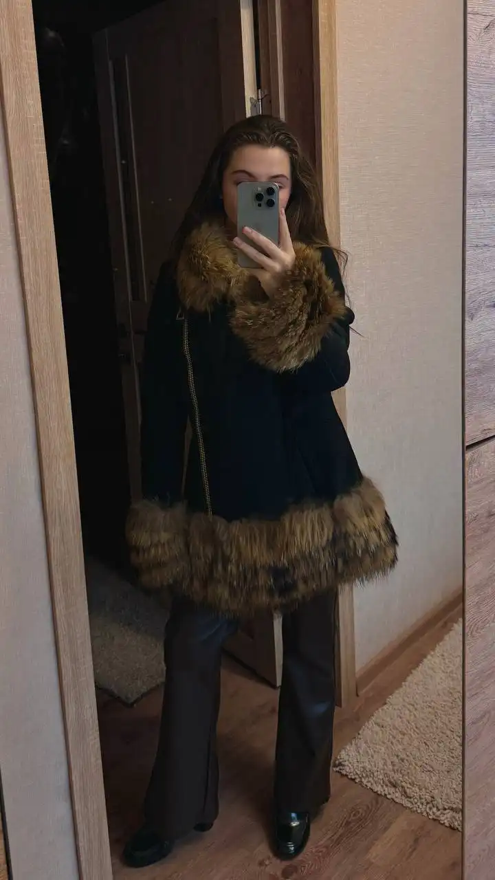 Женская дублёнка натуральный мех размер 44-46 - Верхняя одежда (Одежда) в Люберцы