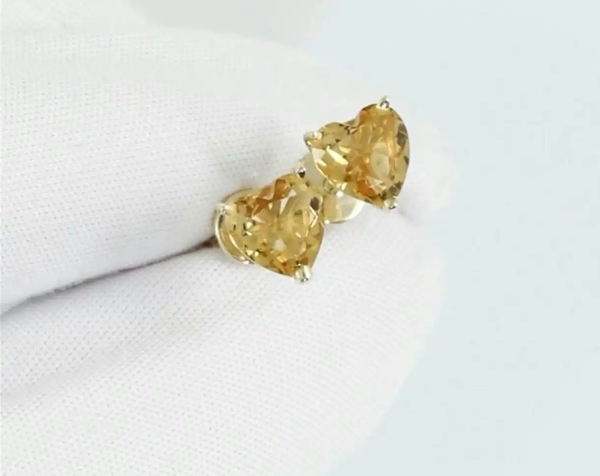 Золотые серьги с цитрином и бриллиантами - Ювелирные изделия (Барахолка) в Люберцы