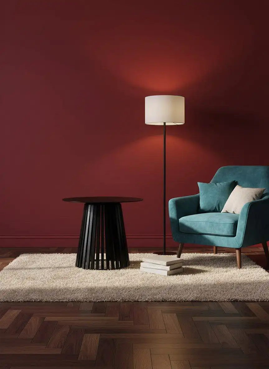 Журнальный столик круглый из массива дуба черный