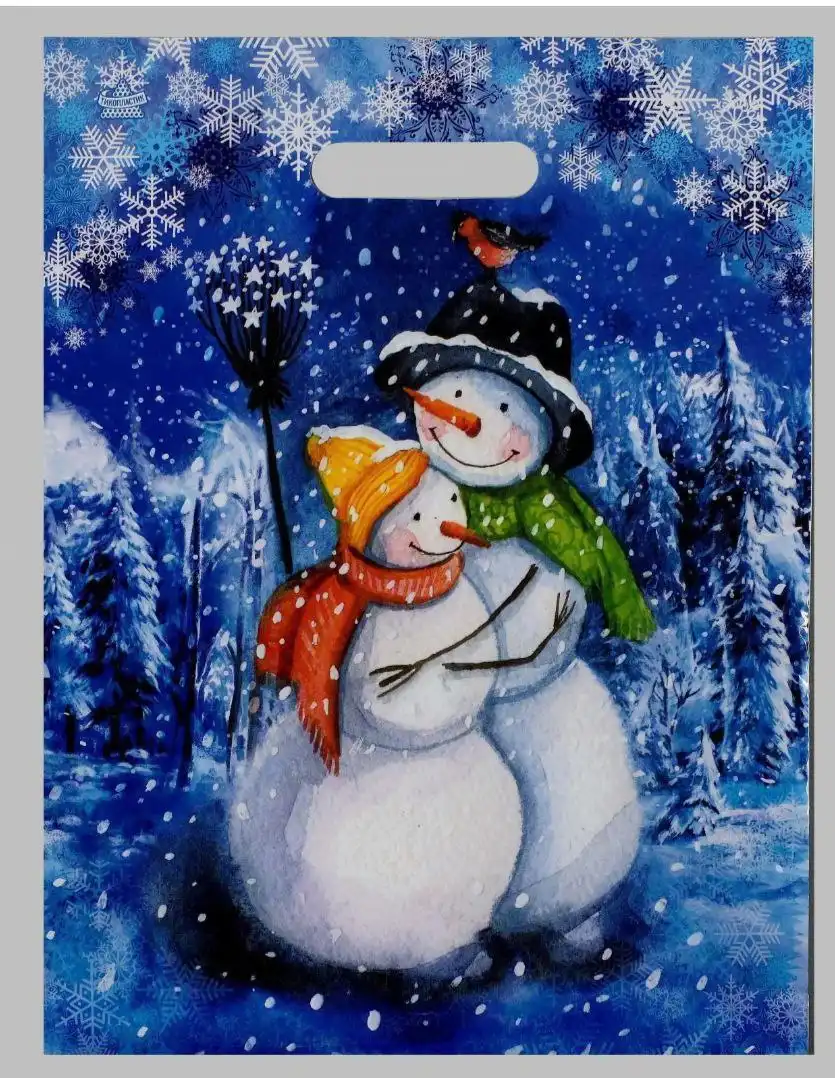 Подарочные пакеты с новогодним принтом