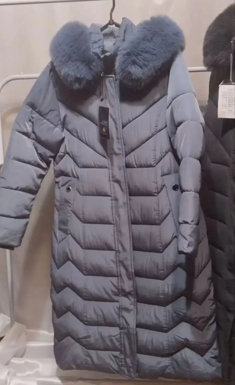 Женский пуховик синий и серый - Верхняя одежда (Одежда) в Москва