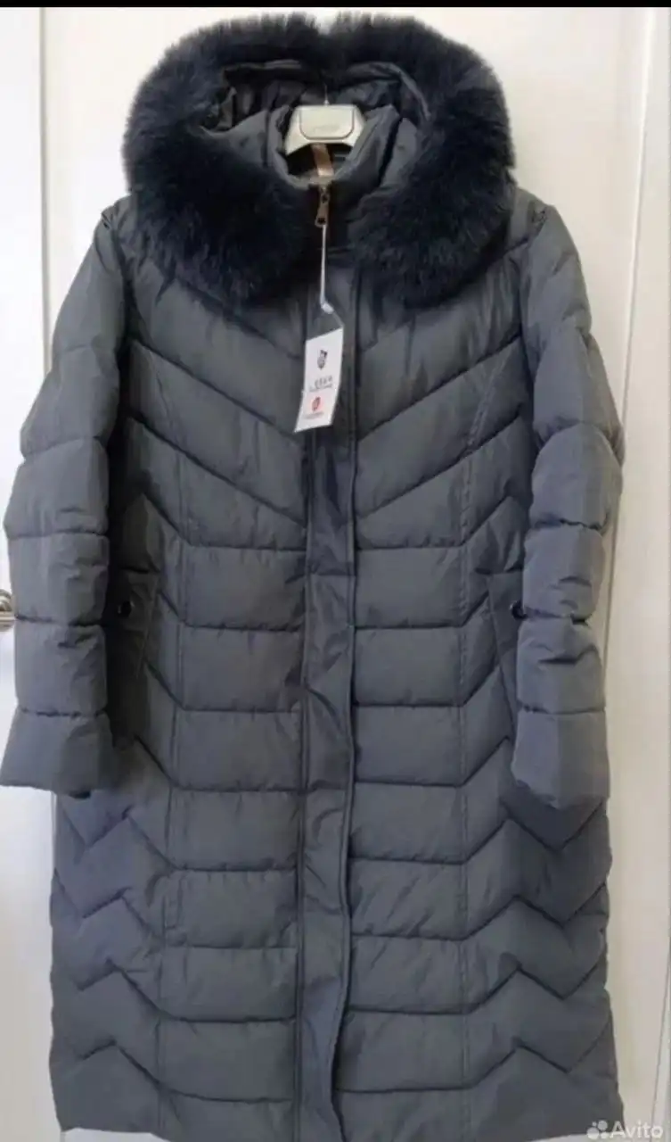 Женский пуховик синий и серый - Верхняя одежда (Одежда) в Москва