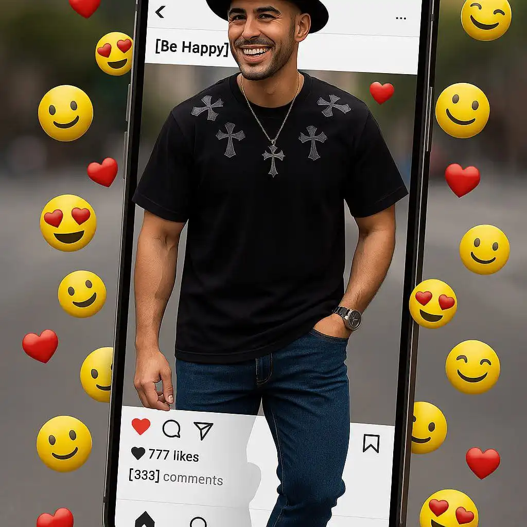 Футболка с принтом из кожзама и металлическим крестом - Футболки (Одежда) в Москва