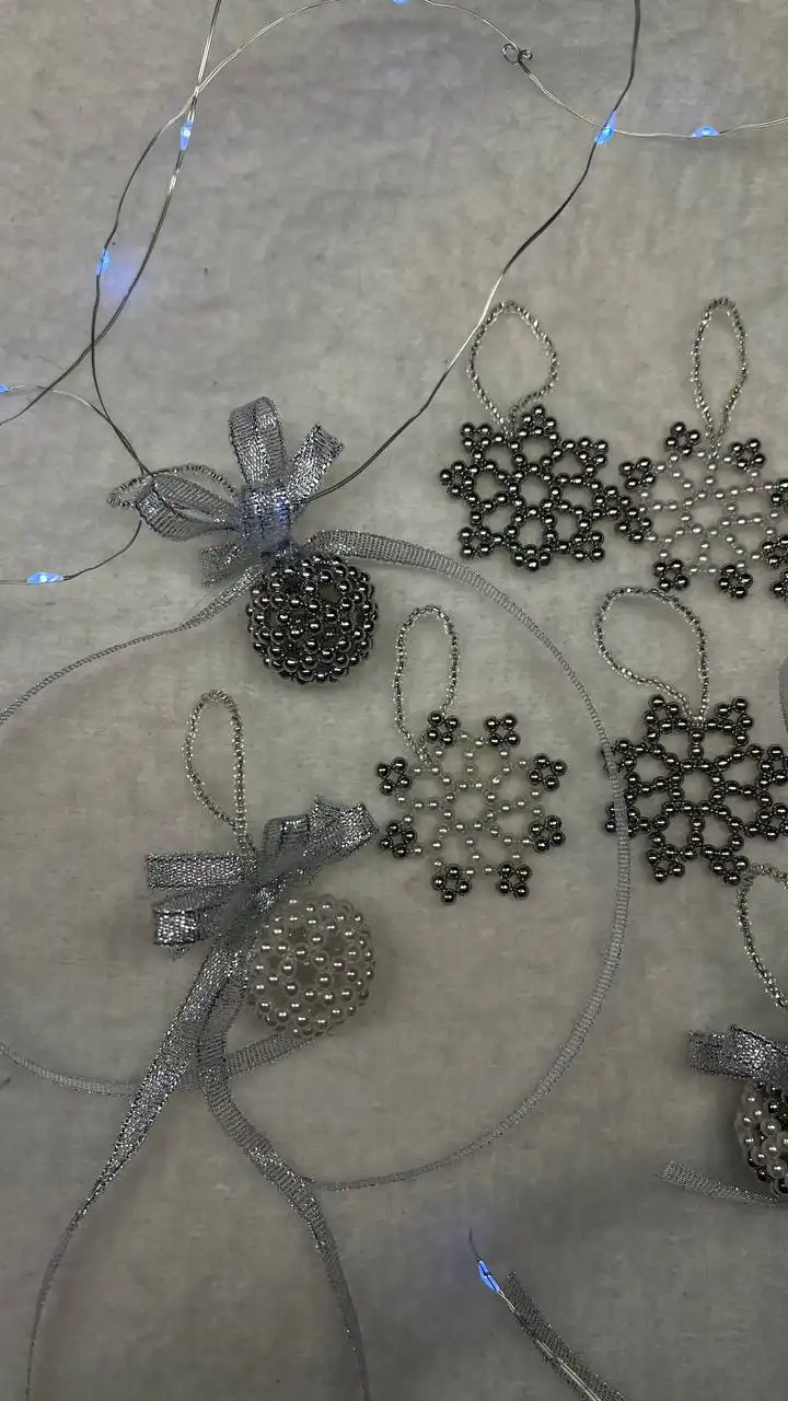 Набор елочных украшений ручной работы