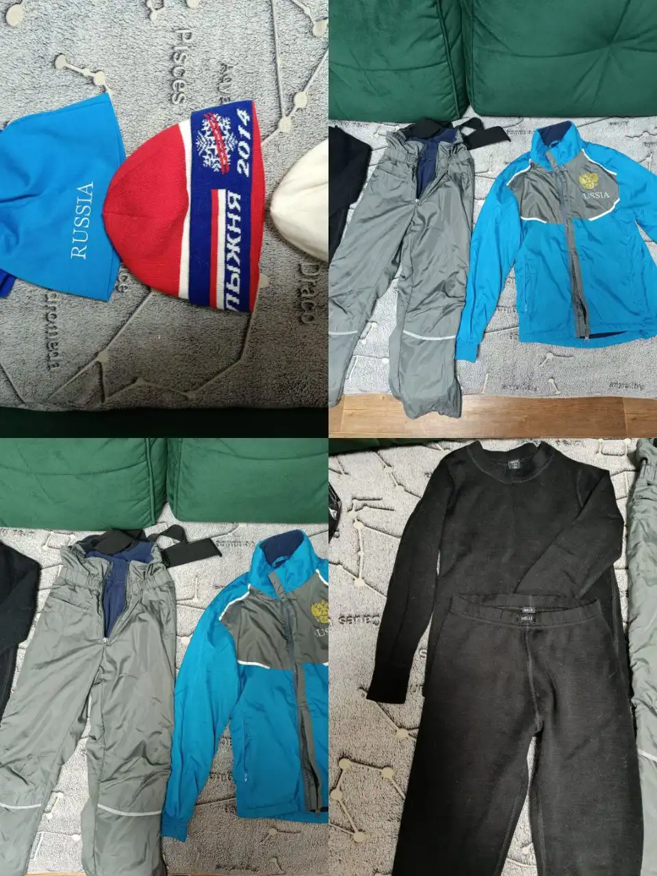 Продам лыжный костюм с термобельем и шапочками