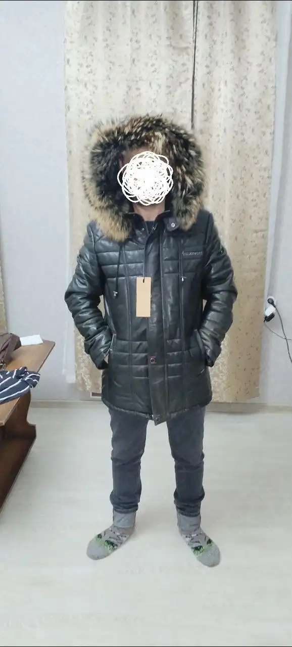 Мужская куртка из натуральной кожи с мехом енота 48 размер - Мужская одежда (Одежда) в Тольятти