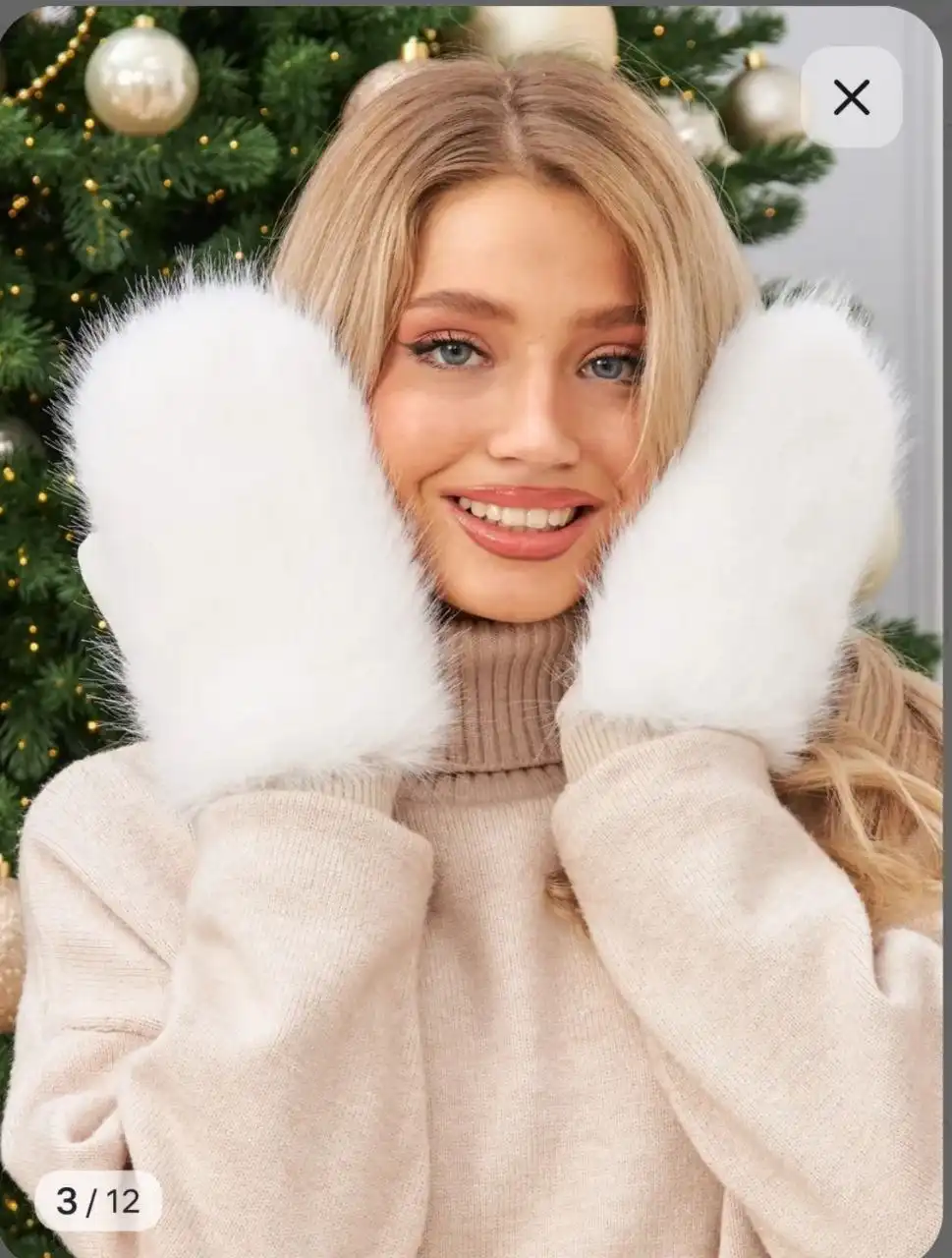 Женские меховые варежки новые в упаковке - Одежда (Барахолка) в Тольятти