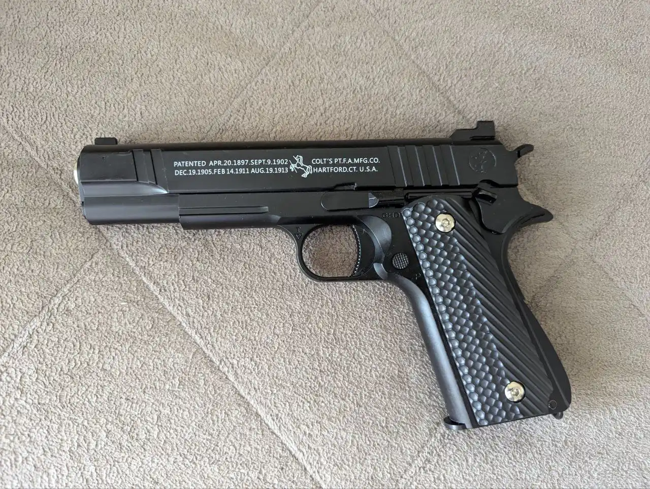 Пистолет спринговый Colt M1911 с фонарем и лазером - Барахолка в ТОЛЬЯТТИ