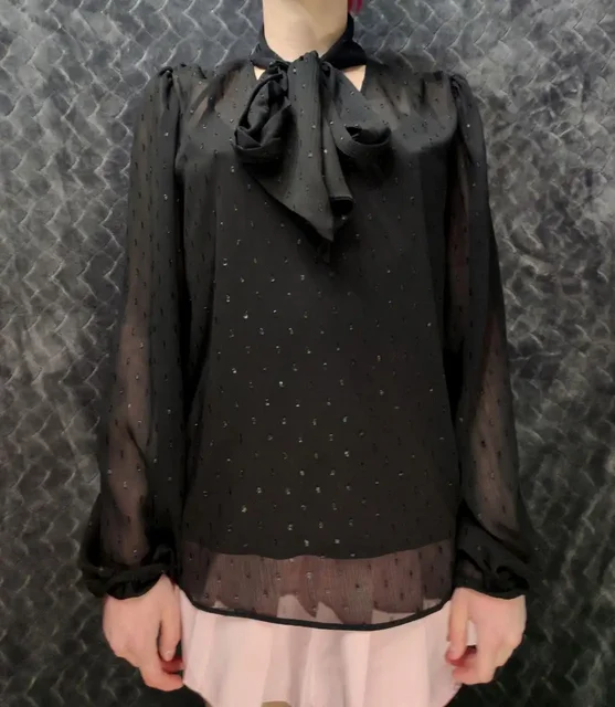 Стильная прозрачная блузка с бантом на воротнике, размер 46 (М) - частное объявление в Тольятти